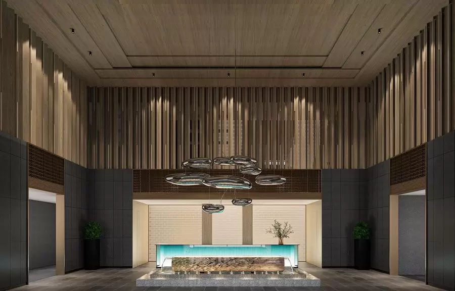 Thermal bathing suite rendering — custom soaking tub installation
