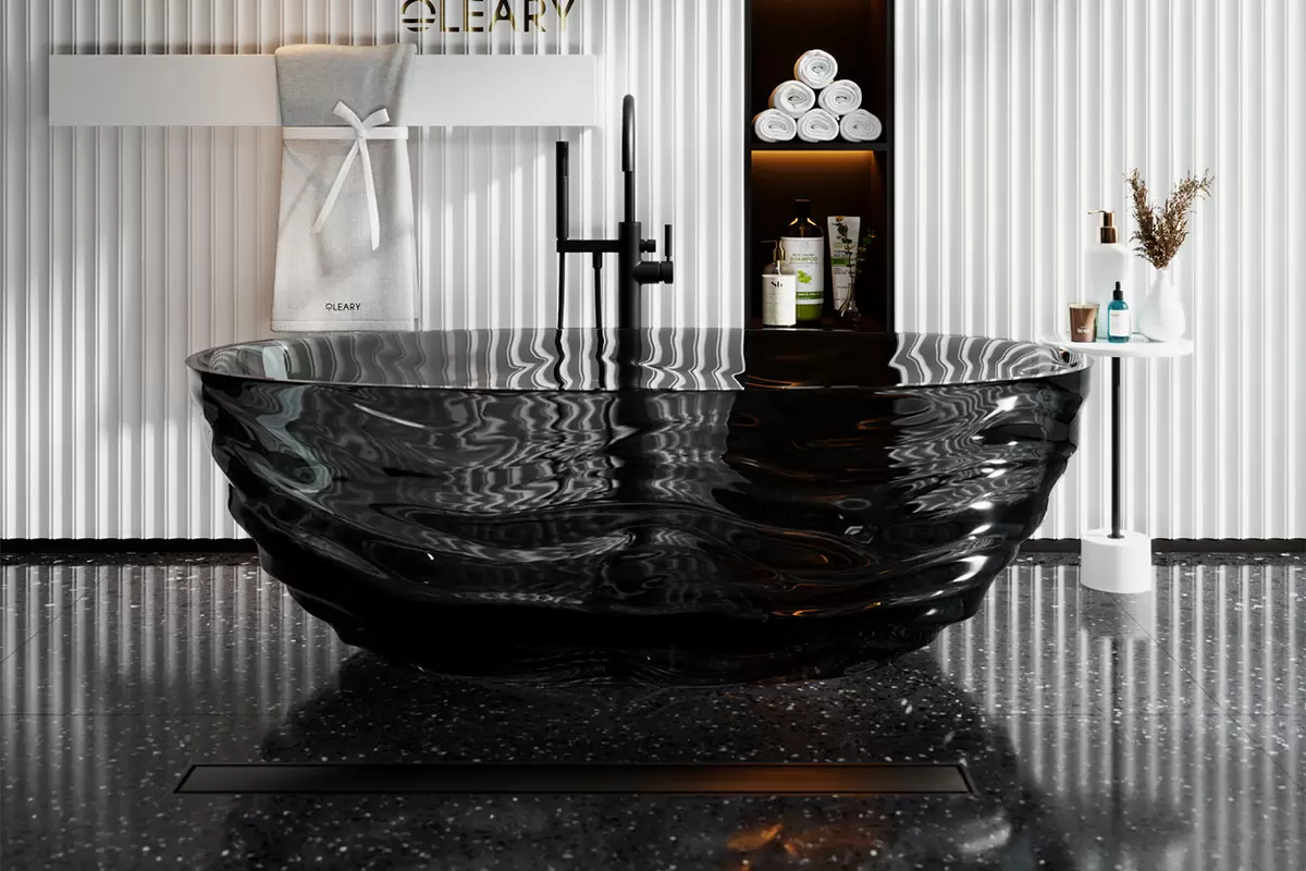Smoky Black Transparent Resin Freestanding Bathtub
