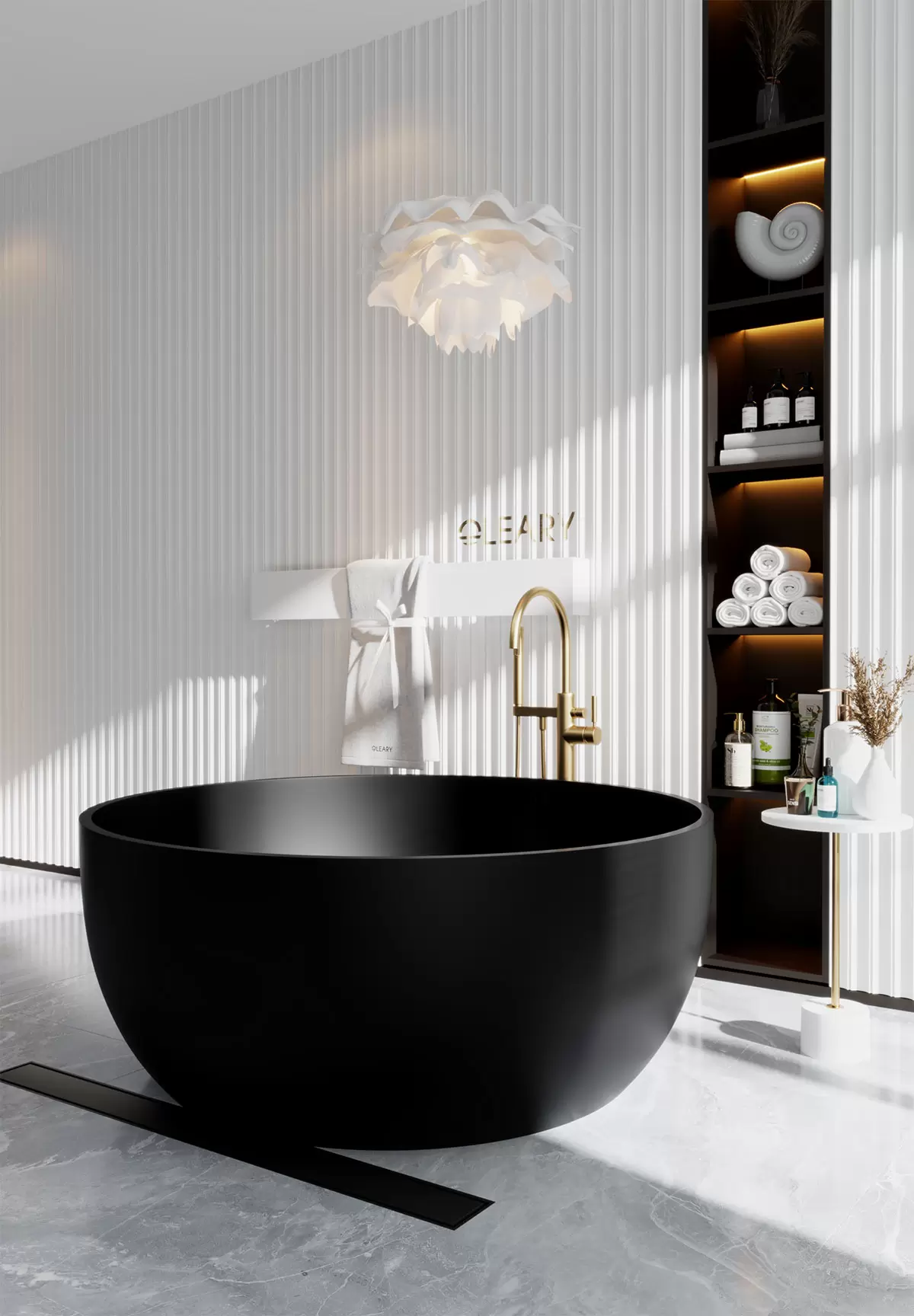 OLEARY OL-50009 modern solid surface freestanding-bathtub view 12 - professional product photo (12)
