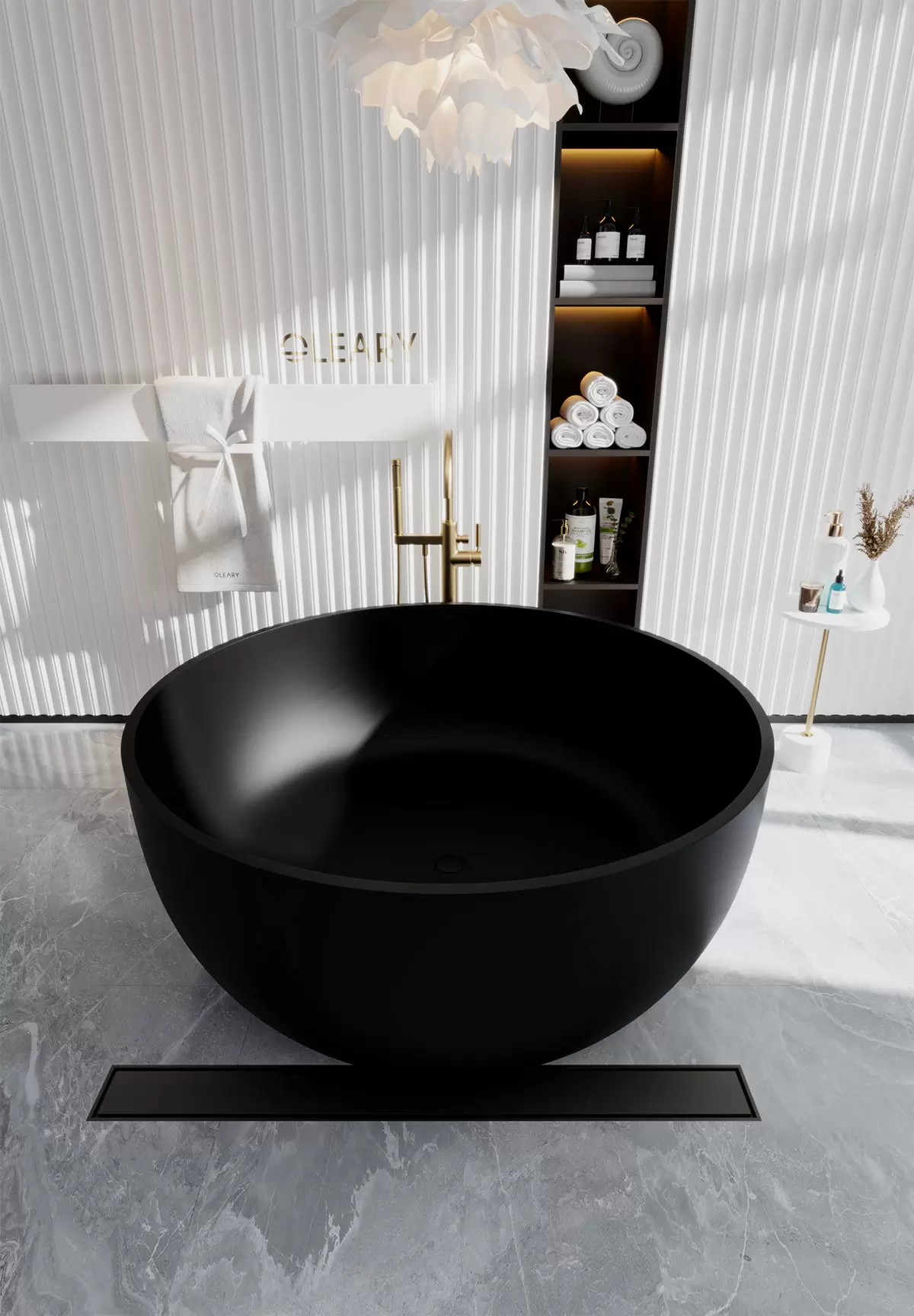 OLEARY OL-50009 modern solid surface freestanding-bathtub view 4 - professional product photo (4)