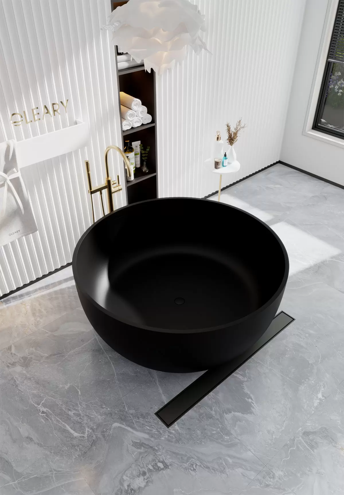 OLEARY OL-50009 modern solid surface freestanding-bathtub view 6 - professional product photo (6)
