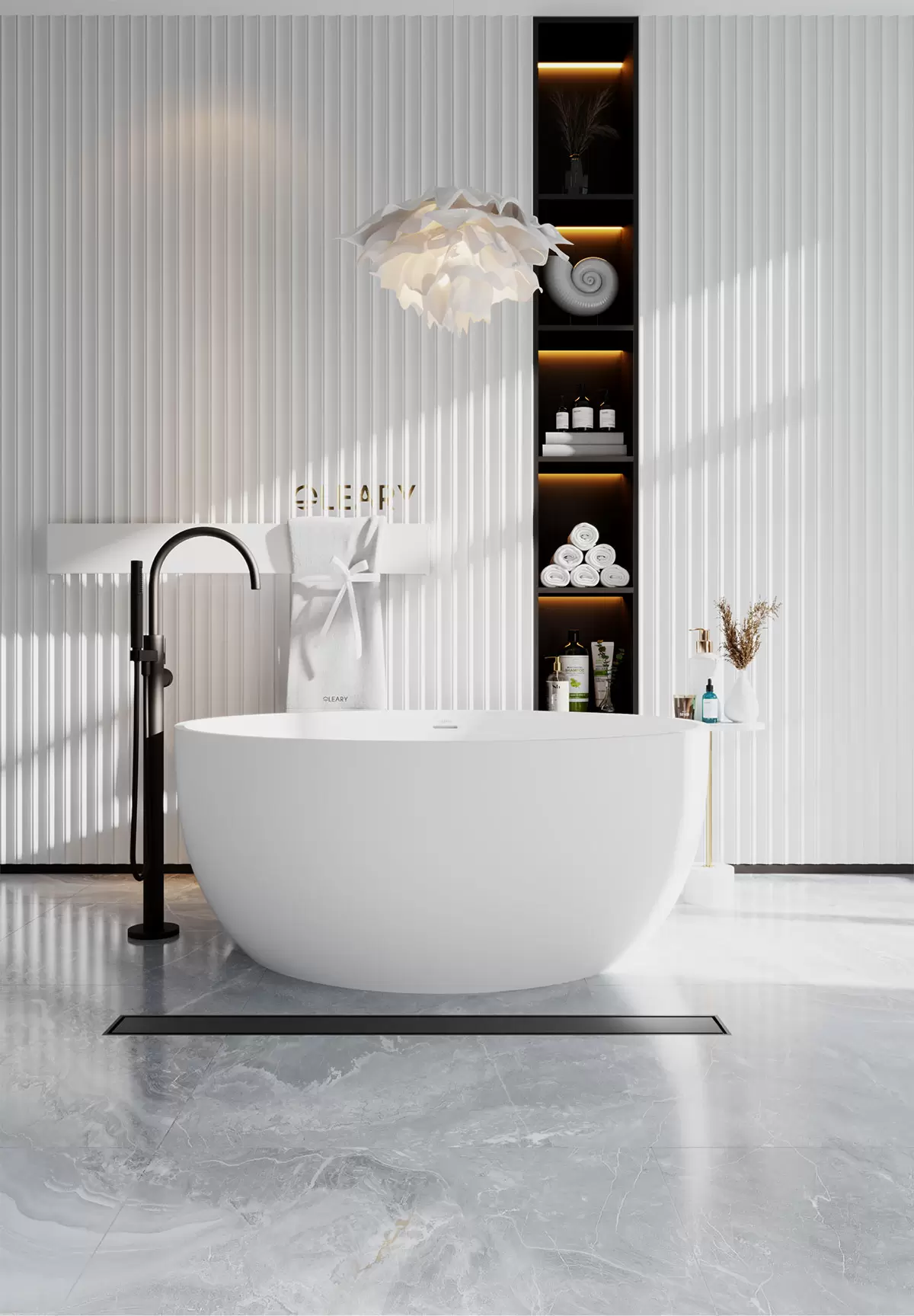 OLEARY OL-50009 modern solid surface freestanding-bathtub view 11 - professional product photo (11)