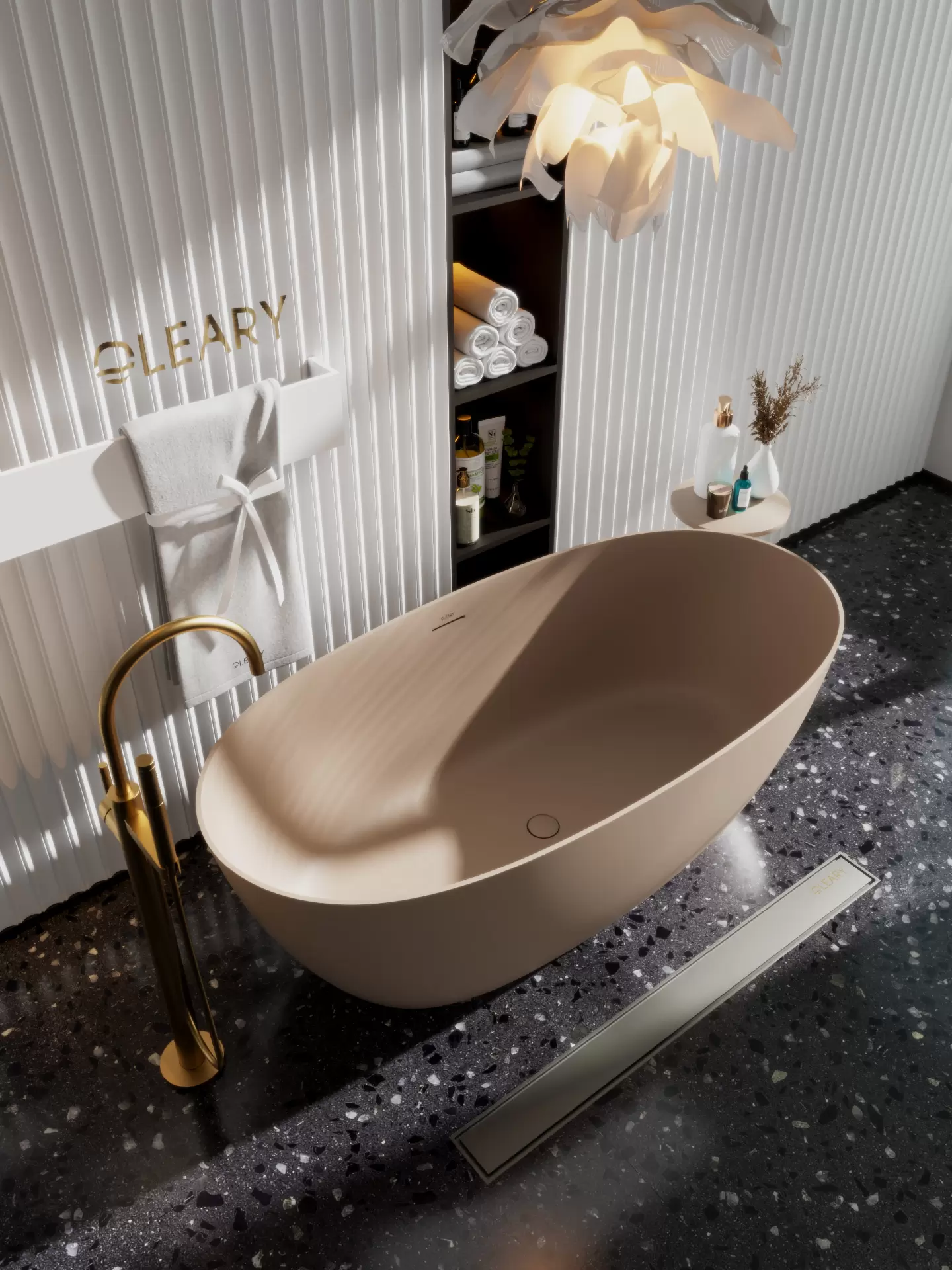OLEARY OL-50055 modern solid surface freestanding-bathtub view 5 - professional product photo (5)