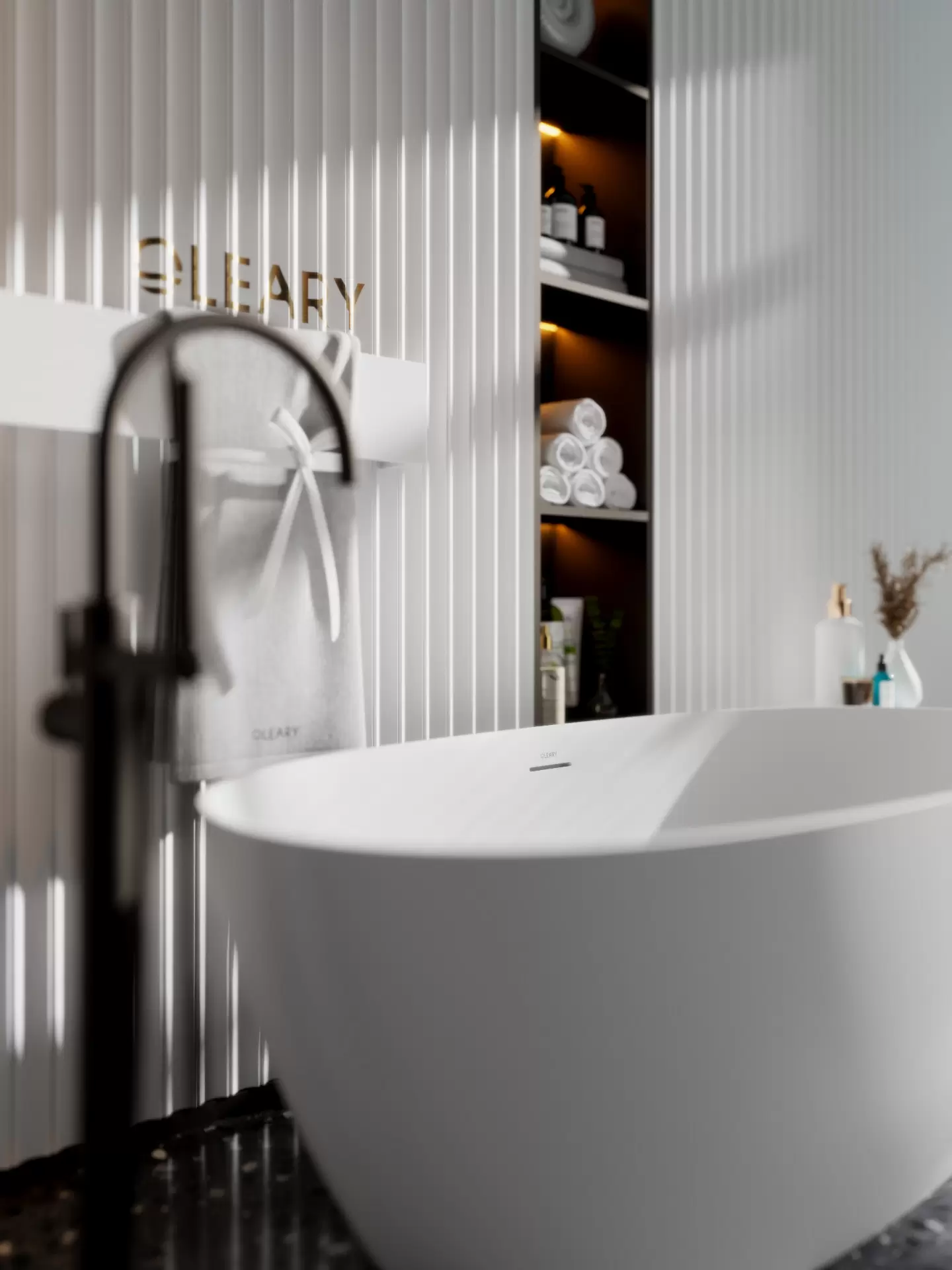 OLEARY OL-50055 modern solid surface freestanding-bathtub view 7 - professional product photo (7)