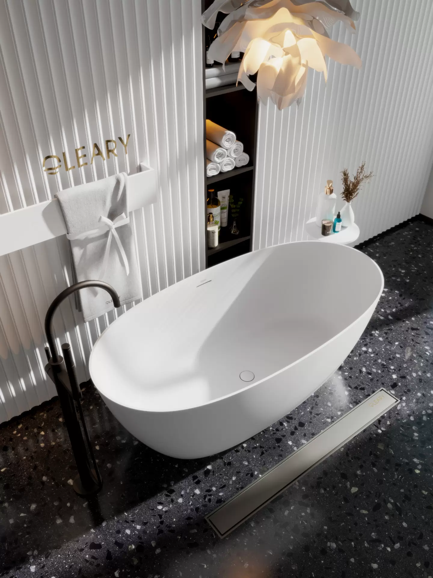 OLEARY OL-50055 modern solid surface freestanding-bathtub view 10 - professional product photo (10)