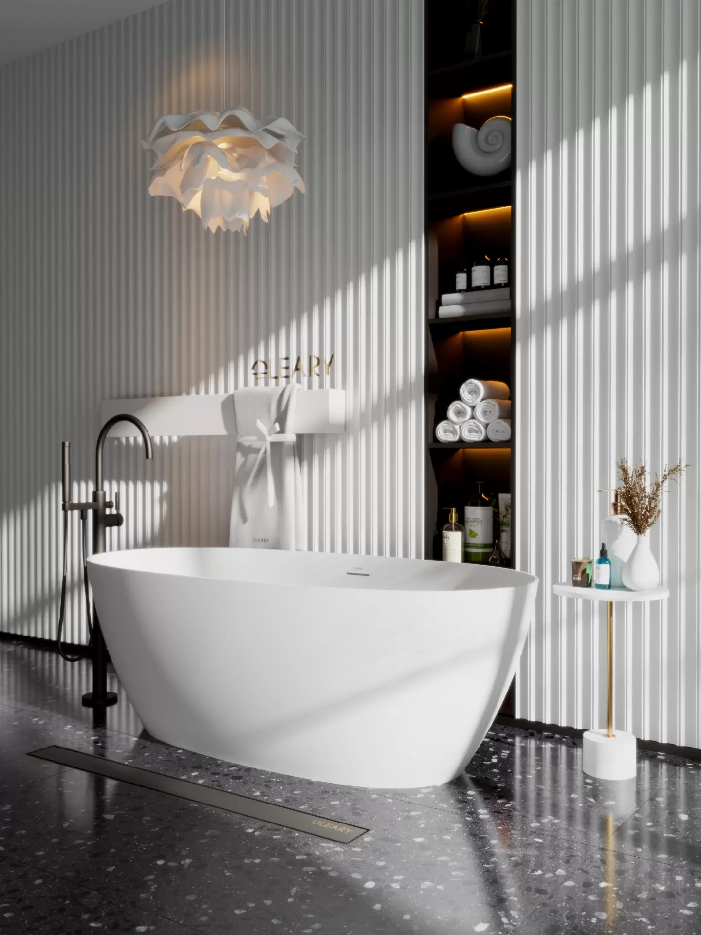 OLEARY OL-50055 modern solid surface freestanding-bathtub view 11 - professional product photo (11)