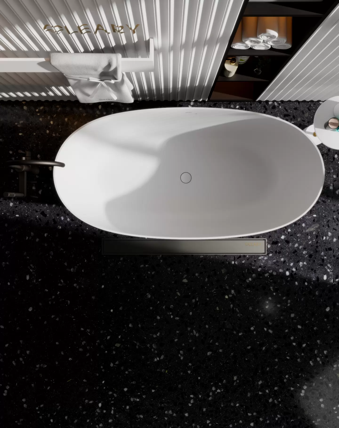 OLEARY OL-50055 modern solid surface freestanding-bathtub view 9 - professional product photo (9)