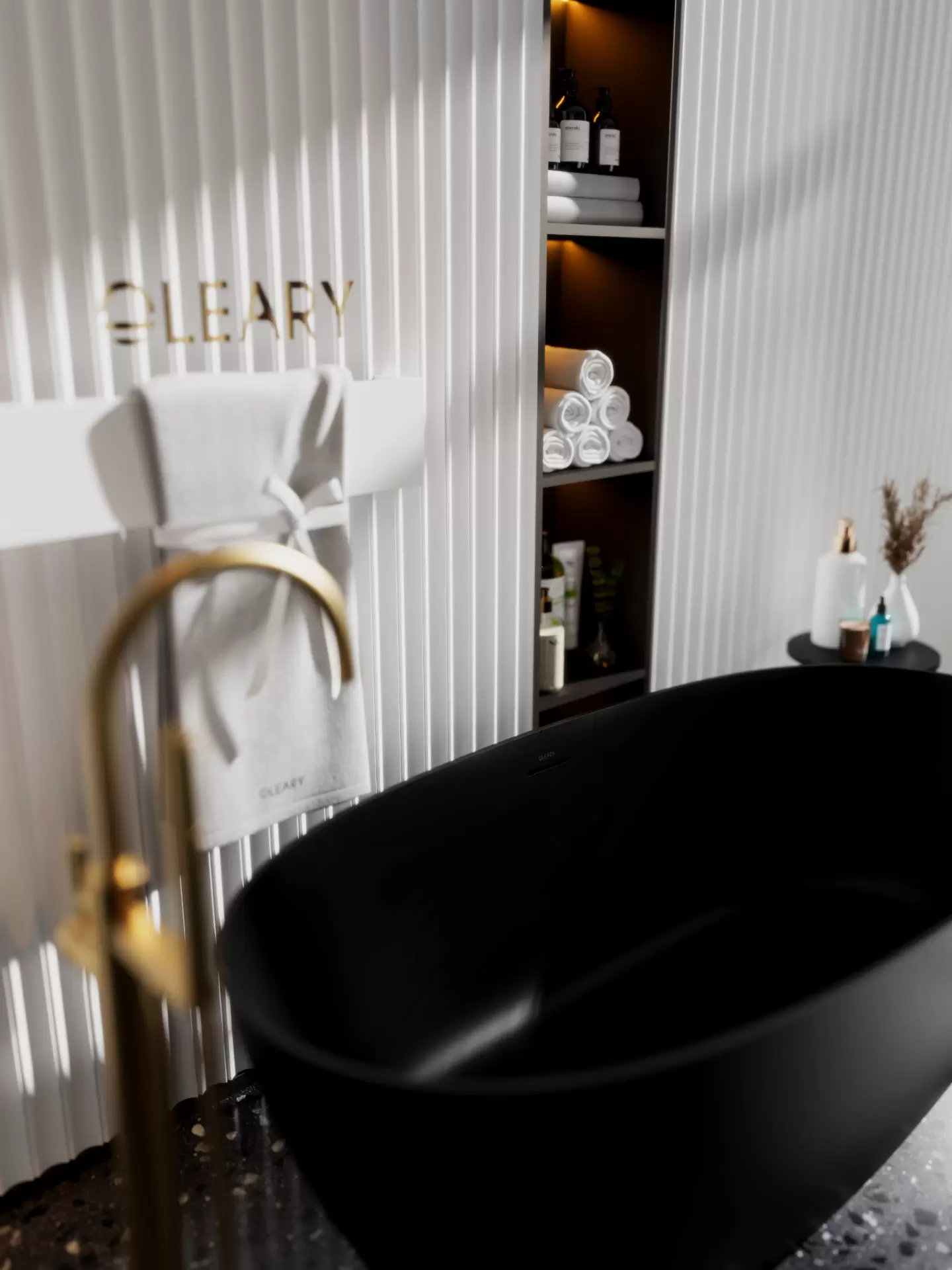 OLEARY OL-50055 modern solid surface freestanding-bathtub view 2 - professional product photo (2)