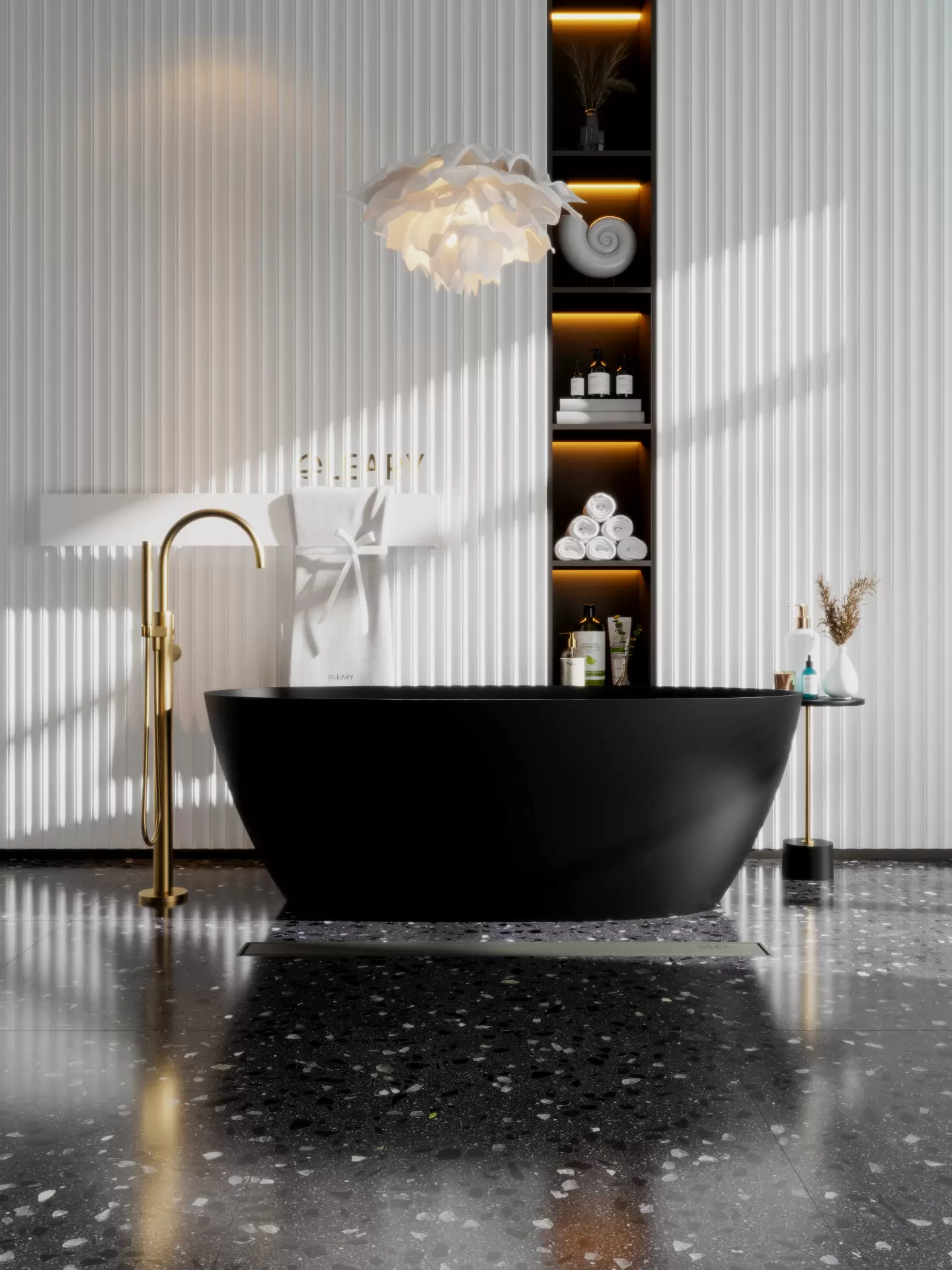 OLEARY OL-50055 modern solid surface freestanding-bathtub view 3 - professional product photo (3)