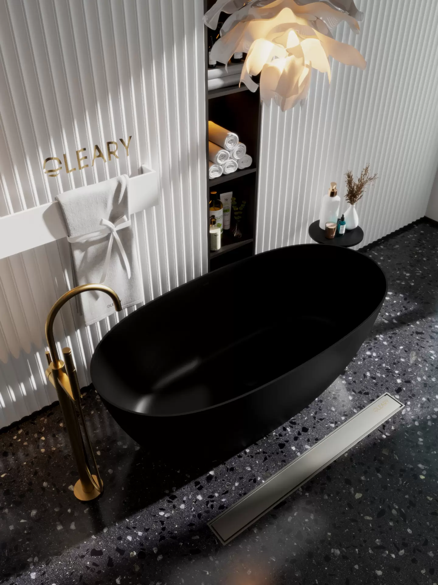 OLEARY OL-50055 modern solid surface freestanding-bathtub view 4 - professional product photo (4)