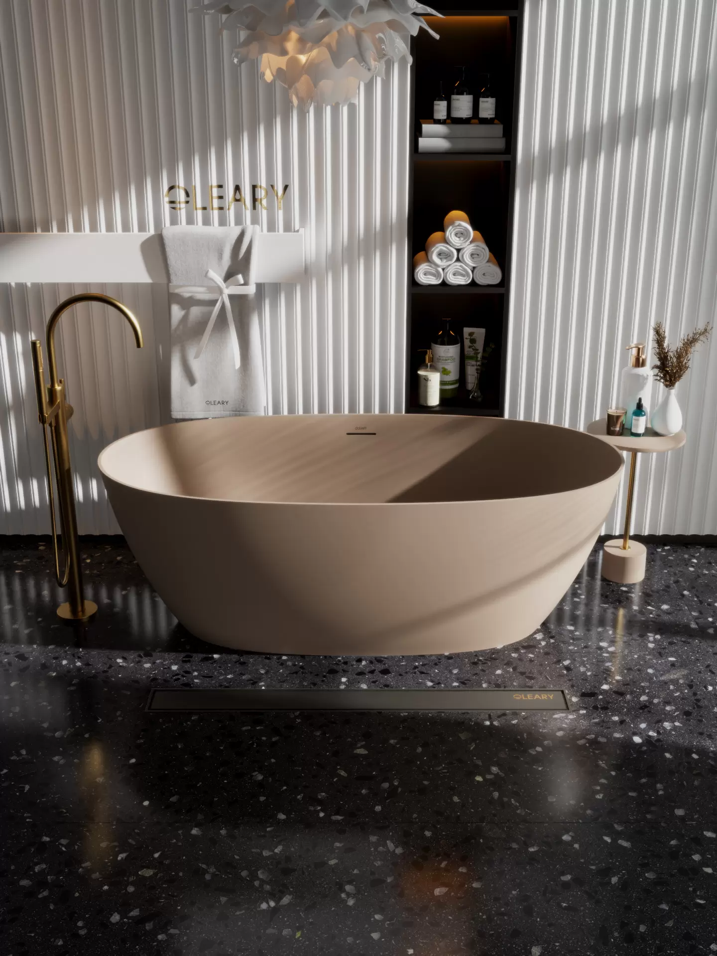 OLEARY OL-50055 modern solid surface freestanding-bathtub view 8 - professional product photo (8)