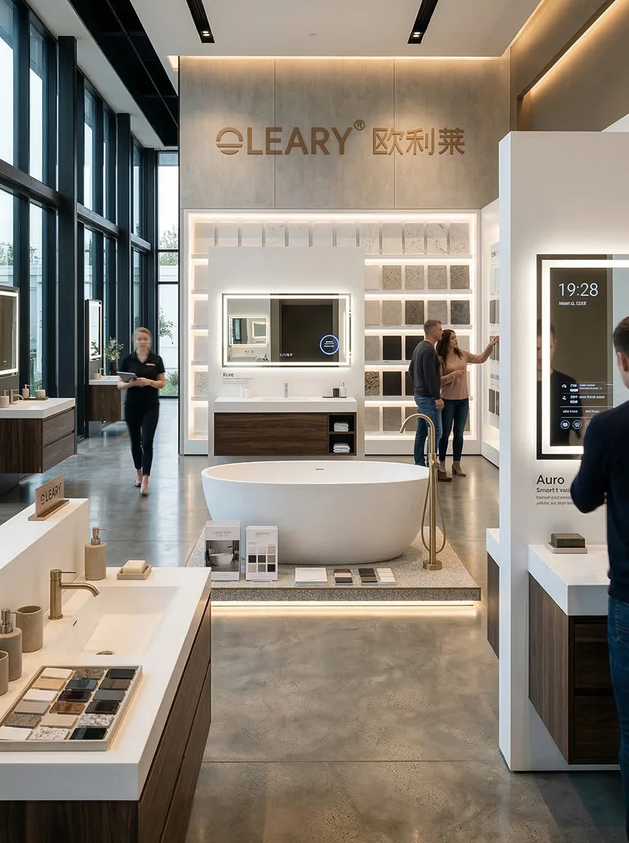 OLEARY brand bathroom experience showroom for hotel and project buyers.