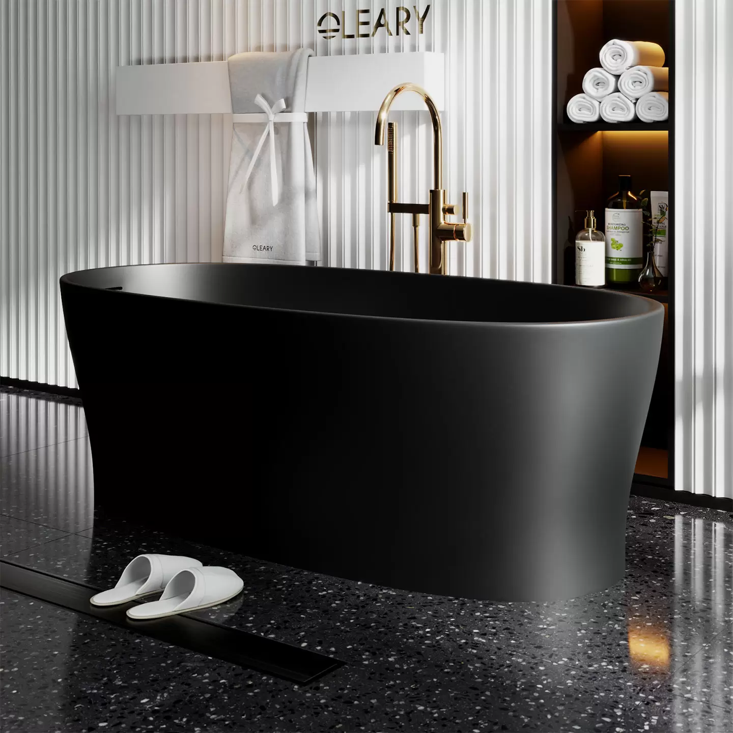 Solid surface bathtub seamless one-piece molding process, matte white oval freestanding tub manufacturing detail