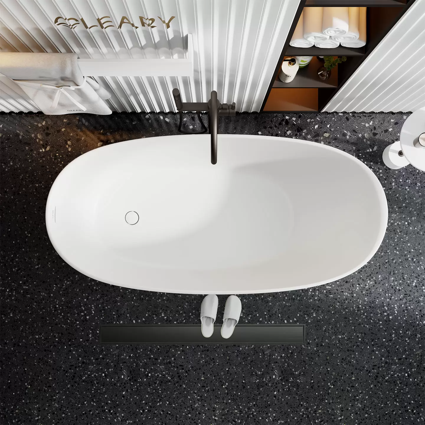 OLEARY OL-50023 modern solid surface freestanding-bathtub view 8 - professional product photo (8)