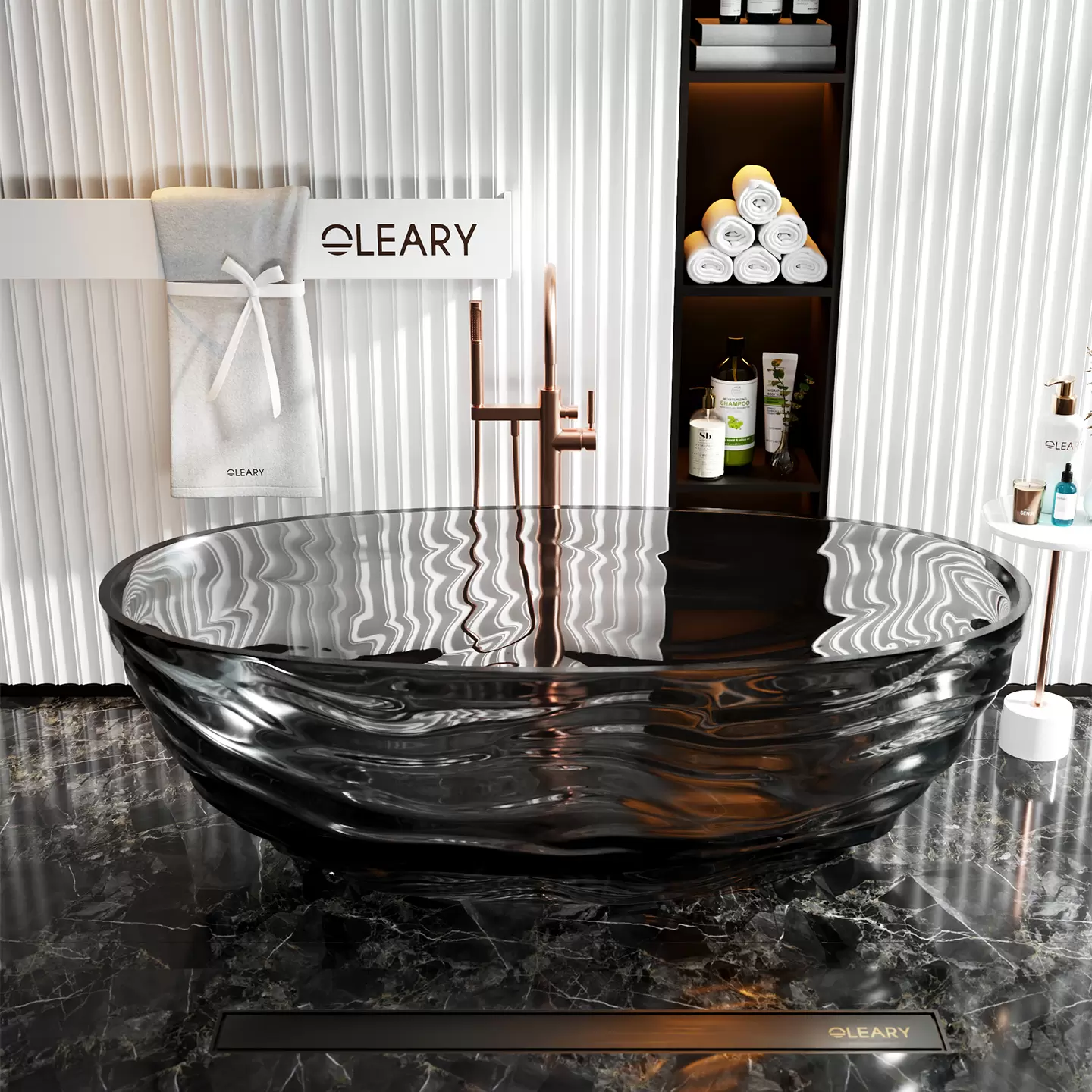 OLEARY OL_BT_5048 modern solid surface freestanding-bathtub lifestyle scene - professional product photo (7)