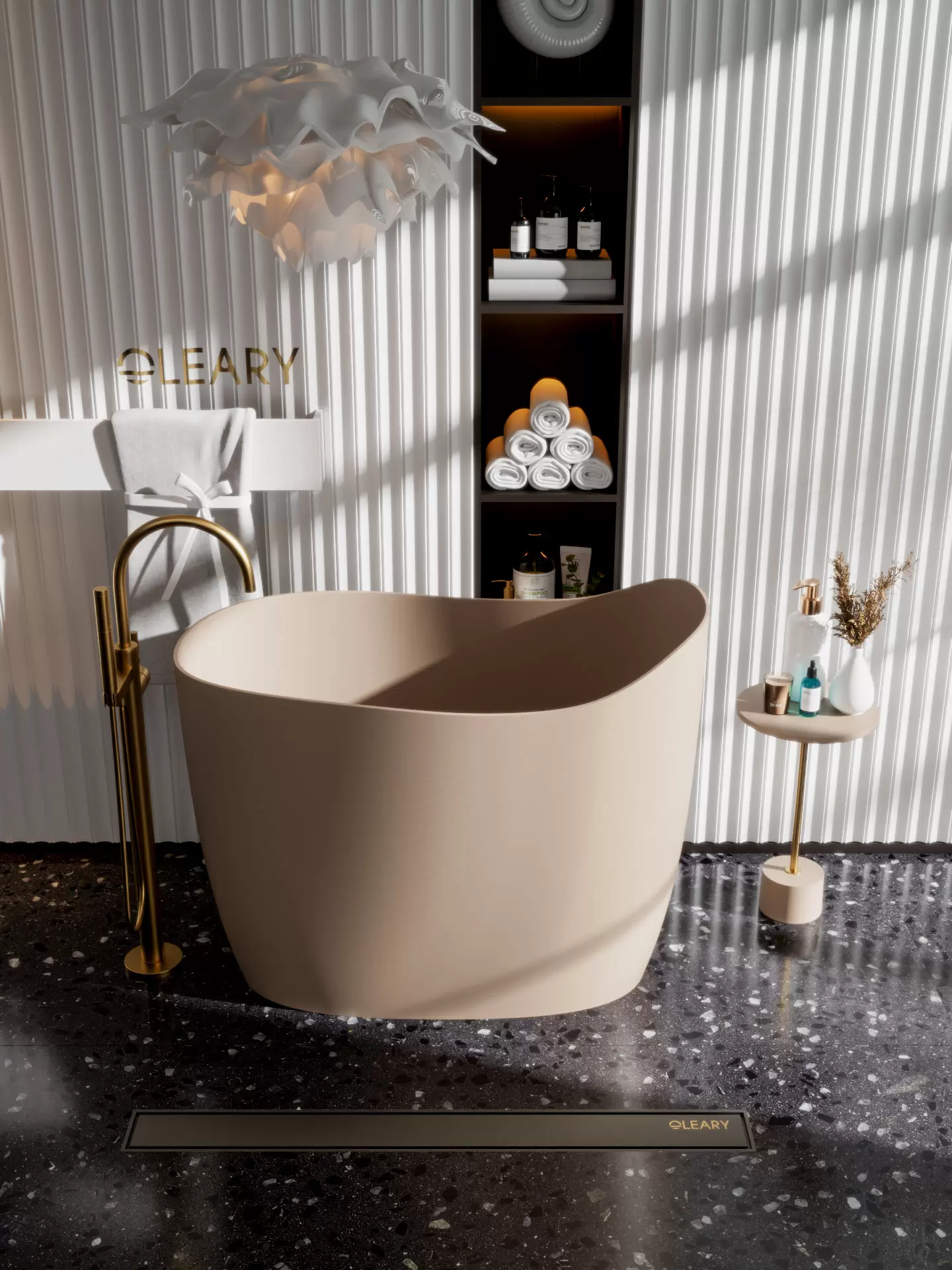 OLEARY OL-10063 modern solid surface freestanding-bathtub view 11 - professional product photo (11)