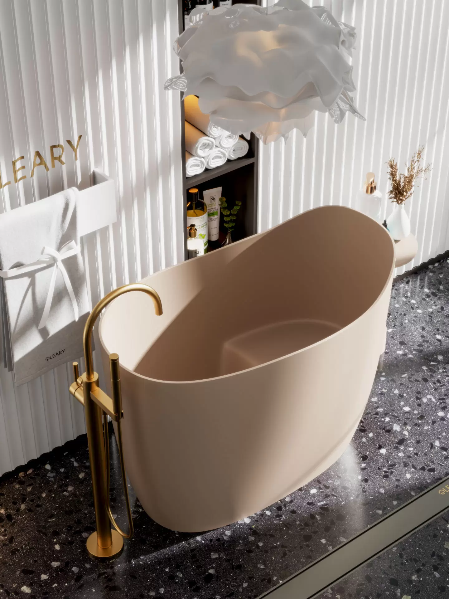 OLEARY OL-10063 modern solid surface freestanding-bathtub view 13 - professional product photo (13)