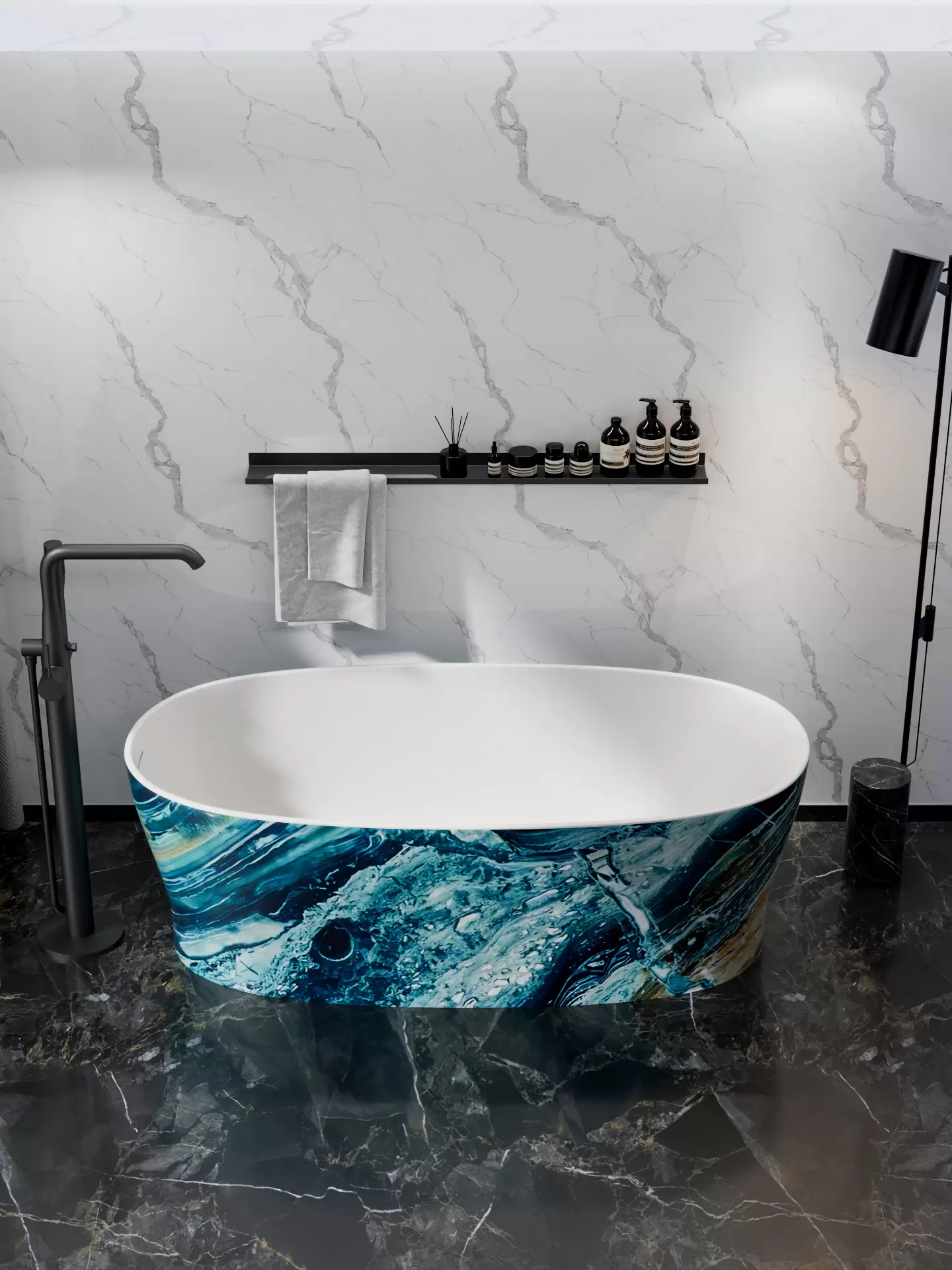 OLEARY OL_BT_50023P modern solid surface freestanding-bathtub view 3 - professional product photo (3)